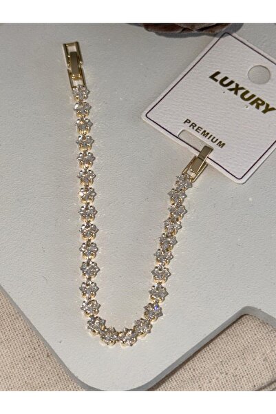 julee.co Luxury Premium Seri Zirkon Taşlı Yıldız Görünümlü 14 K Altın Renk Ro...