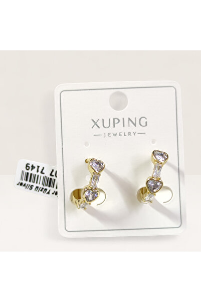 Güler Yüzlü Silver Xuping 12 mm Heart Hoop Earrings Gold