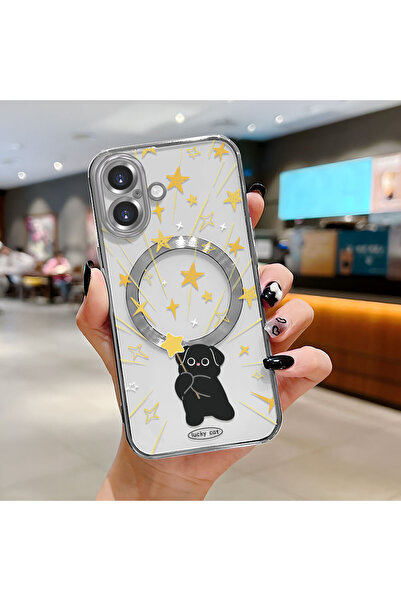 Hontinga حافظة لاسلكية شفافة من السيليكون الناعم متوافقة مع هاتف iPhone 16 بن...