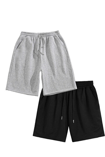 TORUK MAKTO 2-Pack Unisex Regular Comfortable Fit Combed Cotton Shorts