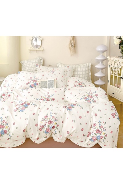 CHIRASO LUX Fine Cotton Bed Linen Set 6 Pieces Double Bed 180x200 Stretchy Sh...