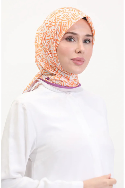 sefamerve cu model Eșarfă moale 70259-05 Ecru Portocaliu