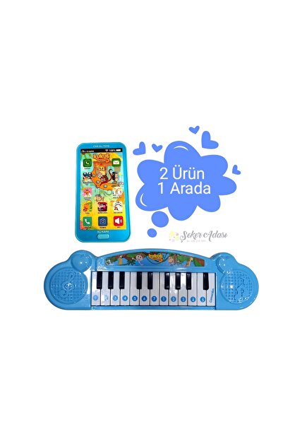 Şeker Adası Oyuncak Kukuli Dokunmatik Cep Telefon ve Elekronik Sesli Piyano M...