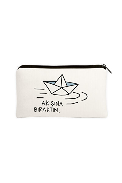 Hayali Şeyler I Quit Streaming Minimal Pencil Holder Makeup Bag in 1 Multi-Pu...