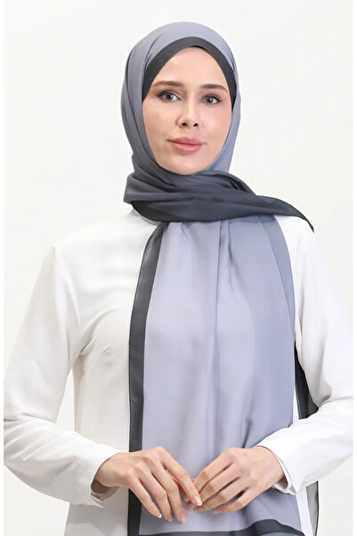 sefamerve Ψηφιακό σάλι σιφόν 70262-10 Μαύρο