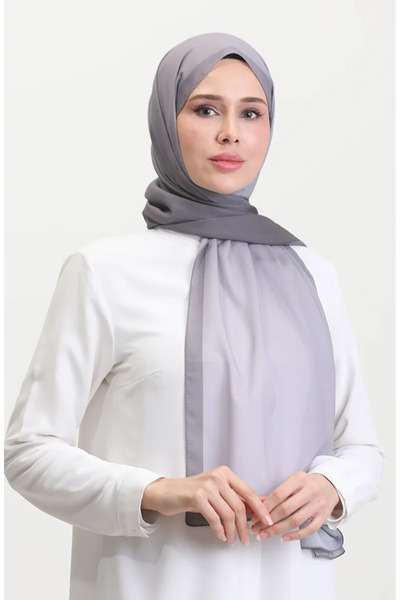 sefamerve Ψηφιακό σάλι σιφόν 70262-07 Ανθρακί