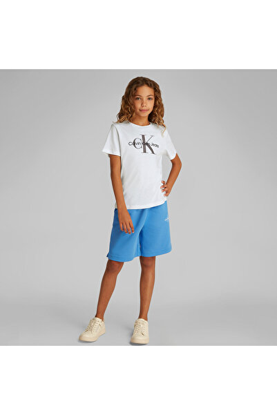 Calvin Klein Monogram Çocuk Beyaz T-Shirt