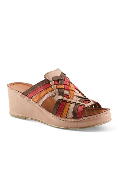 İNZE AYAKKABI Genuine Leather Slippers Model Name: Nuda