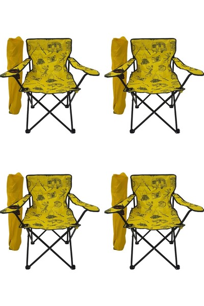 Goocamp 4 Adet Kamp Sandalyesi Katlanır Sandalye Bahçe Koltuğu Piknik Plaj Sa...