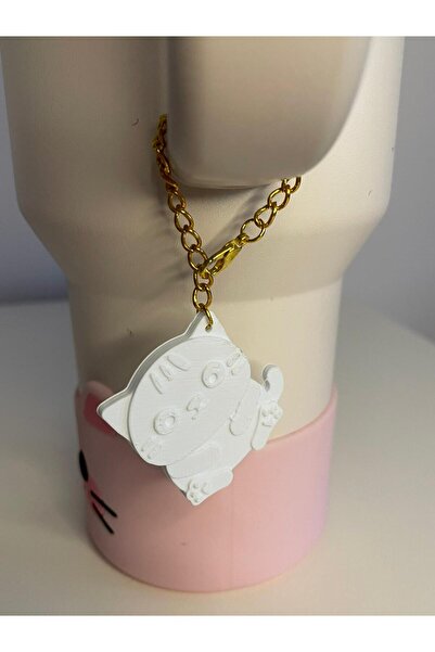 Freya Cute Cat Quencher Thermos Cup Accessory Decorative Ornament with Chain