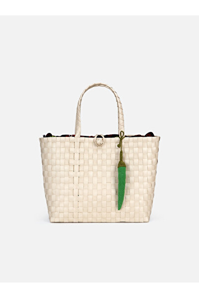 SU14 Hayriye Large Cream Basket Bag