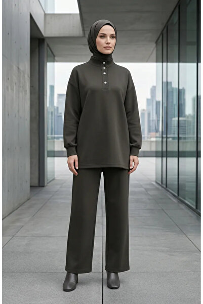 sefamerve Σετ Παντελόνι Τουνίκ με Λεπτομέρεια στα Κουμπιά και Ζαρτιέρες 2247-...