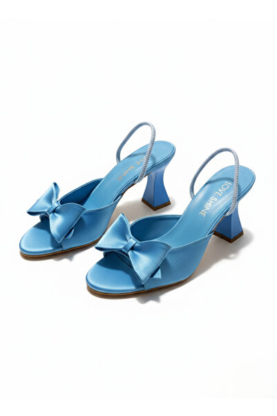 LOVE SHINE Cindy Satin Bow Heels Slipper Large Size
