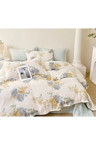 CHIRASO LUX Fine Cotton Bed Linen Set 6 Pieces Double Bed 180x200 Stretchy Sh...