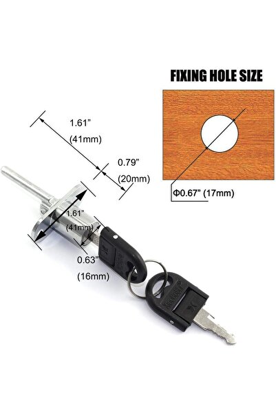 I Best FZE 2PCS 16mm Drawer Lock 1 Lock 3 Office Desk Cabinet Safety Associated Lock with 2 Keys
