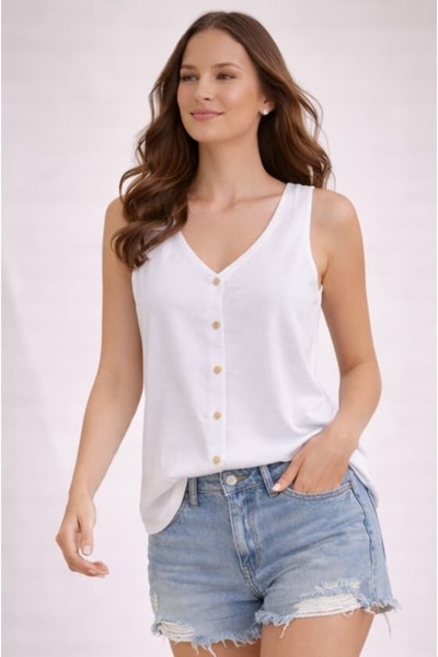 bb butik basic Women's Muslin Vest Tr0935