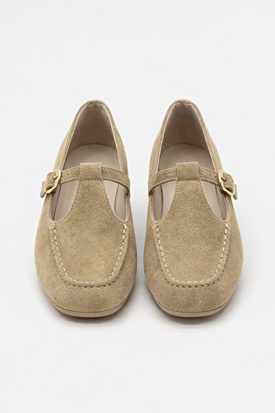 Adım Dünyası Kadın Süet Mary Jane Babet Günlük Şık Bantlı Rahat Klasik Ayakka...