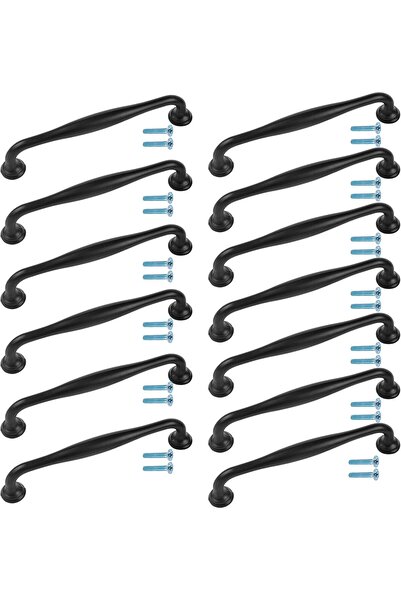 I Best FZE 13 Pieces Cabinet Pull Handles, Aluminium Alloy Kitchen Handle Bla...