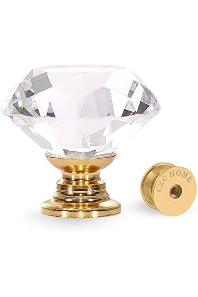 I Best FZE 25pcs 30mm Crystal Glass Door Drawer Knobs Diamond Cut Drawer Handles