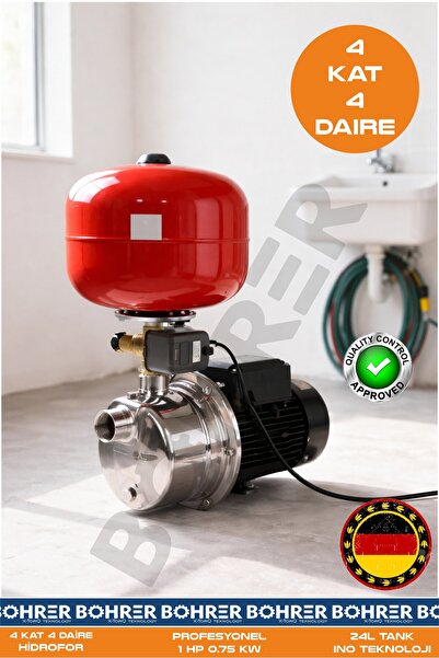 BÖHRER JET750SC PASLANMAZ GÖVDELİ BAKIR SARGILI 1 HP 0.75KW 24L İTALYAN TANKL...