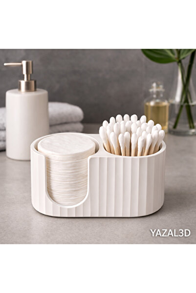 YAZAL3D Οργανωτής για βαμβάκι και μπατονέτες, Οργανωτής μπάνιου για βαμβάκι κ...