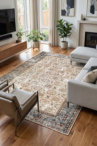 VOPTEKS Vizon Halı Salon Halısı Makinede Yıkanabilir Halı Kaymaz Taban Halı