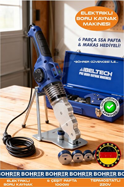 BÖHRER 1000W 6 ÇEŞİT PAFTALI TERMOSTATLI 220V ELEKTRİKLİ BORU KAYNAK MAKİNESİ