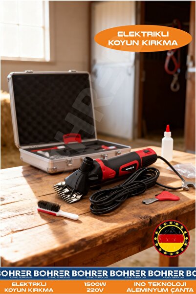 BÖHRER ALEMİNYUM ÇANTALI 1500W 220V ELEKTRİKLİ PRO KOYUN KIRKMA MAKİNESİ