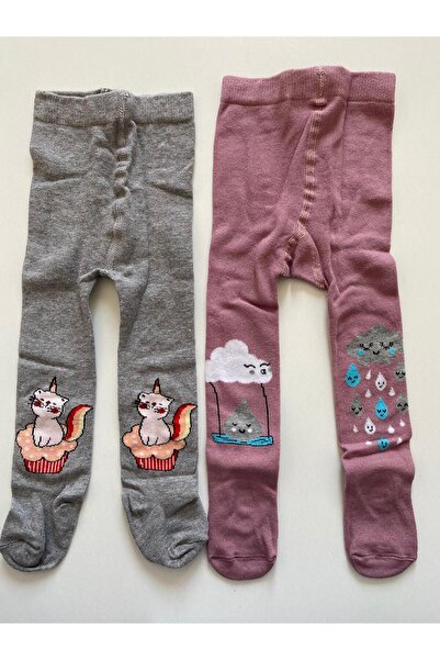 Ekinoks Colorful Cute 0-1 Year Old Girls' 2-Piece Panty Socks