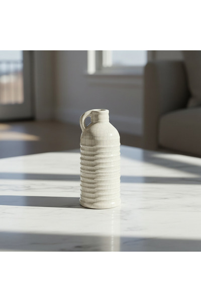 Home Box Umber Sinatra Antique Crackle Vase - 7.6x7.6x17.8 cm