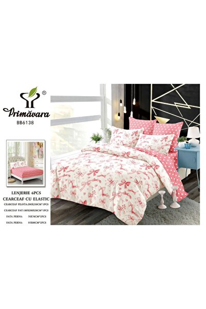 Primavara Finet 6-Piece Duvet Cover Set with Fitted Sheet for Double Bed, Sof...