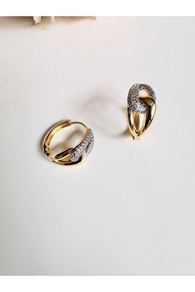 DEVİ fashion Zircon Stone Hoop Earrings 2 cm