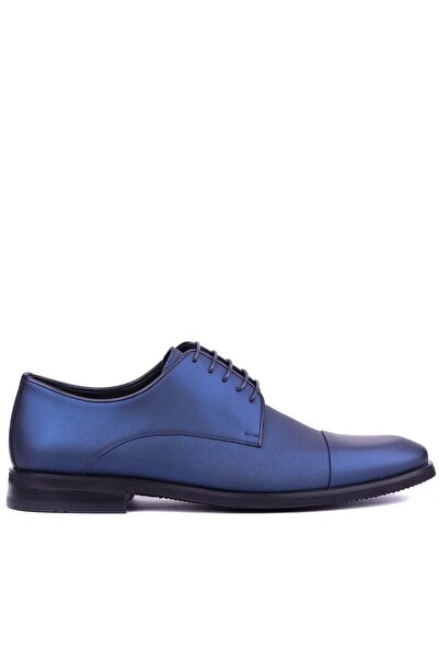 Shoetyle - Genuine Leather Navy Blue Color Men's Classic Shoes - 900-2474