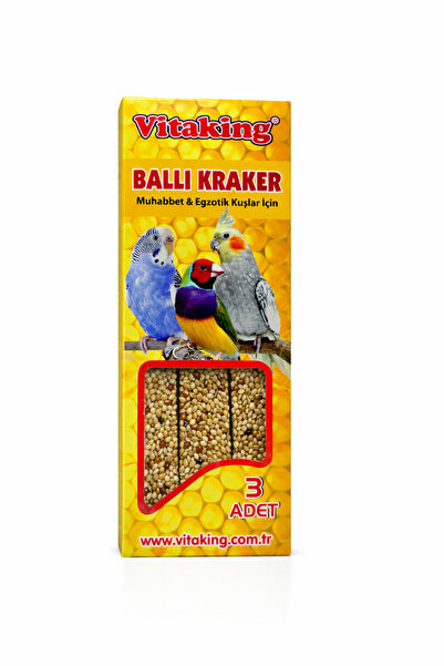 Vitaking Muhabbet ve egzotik kuşlar için ballı kraker 3 adet