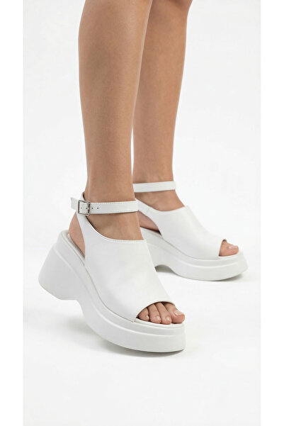 Limeo Ankle-Wrap Closed Top Summer Women's High Heels Wedge Heel in Sandals S...