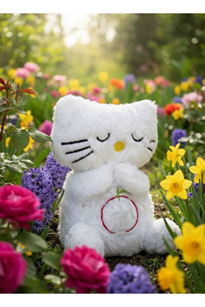 farddad Renkli Hello Kitty Nefes Alan Peluş Oyuncak Müzikli Bebek Uyku Arkada...