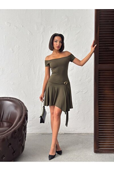 ARK MAĞAZALARI Short Dress with Low Shoulder Accessories