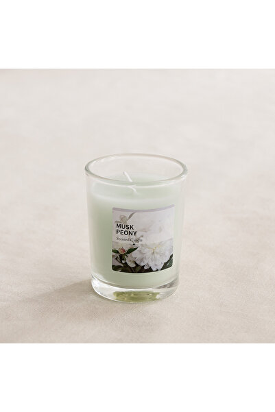 Home Box شمعة زجاجية معطرة برائحة المسك والفاوانيا، وزنها 50 غراماً - 5.1 × 6...