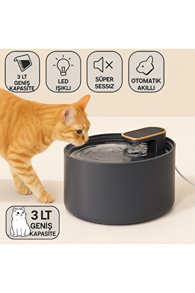 coofbe Otomatik Akıllı 3lt Kedi Su Pınarı Kedi Su Sepili Kabı Kedi ve Köpekler İçin Su Pınarı