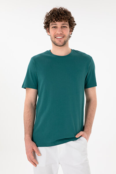 U.S. Polo Assn. Emerald Green Men's T-Shirt With Round Collar