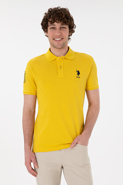 U.S. Polo Assn. Men's Yellow Polo Shirt With Embroidered Logo