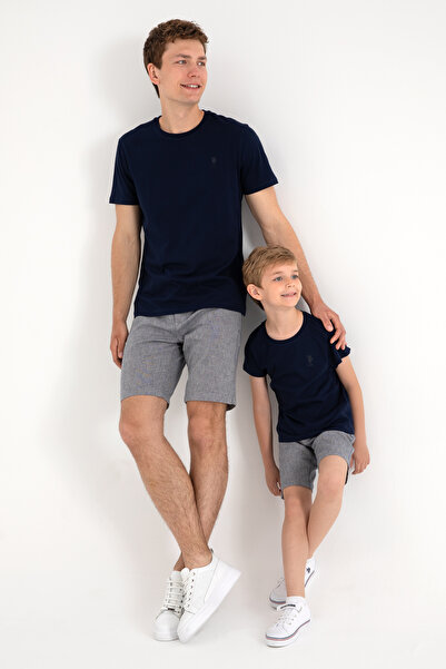 U.S. Polo Assn. Tricou Bărbați Bleumarin Cu Guler Rotund Și Imprimeu Logo