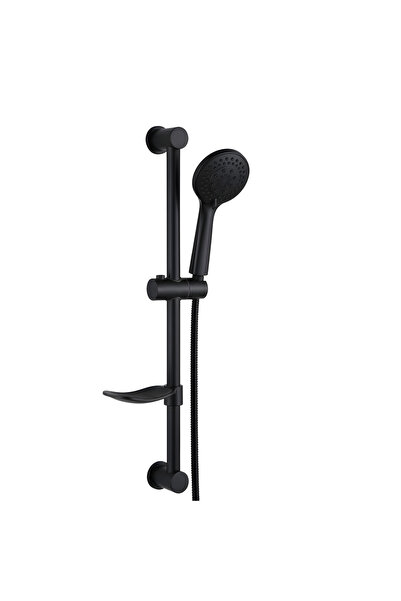 KANA Matte Black Shower Set: 60cm Slide Bar, 4-Spray Handheld, 1.5m Hose & So...