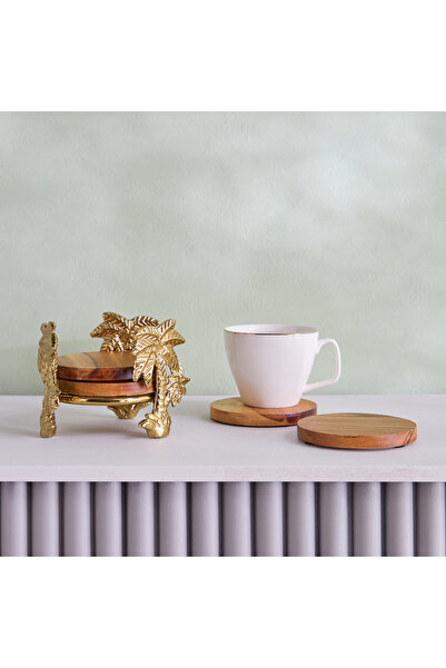 Home Box Sands & Palms Sahra 4-Piece Decorative Coaster Set - 13x13x8.5 cm