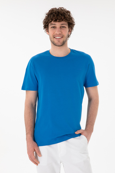 U.S. Polo Assn. Tricou Bărbați Albastru Cu Guler Rotund