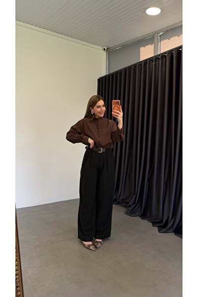 elif teke Belt Pack Trousers with Front Pockets, Black