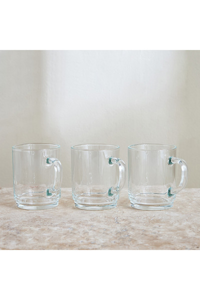 Home Box Conique 3-Piece Glass Mug Set - 250 ml