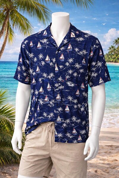 aleksandritbutik ALEKSANDRİT BUTİK LACİVERT HAVANA STYLE ERKEK GÖMLEK