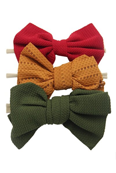 Bambimici - Lara Assorted Ribbon Bow Headband for Babies - Red, Rust Orange, ...