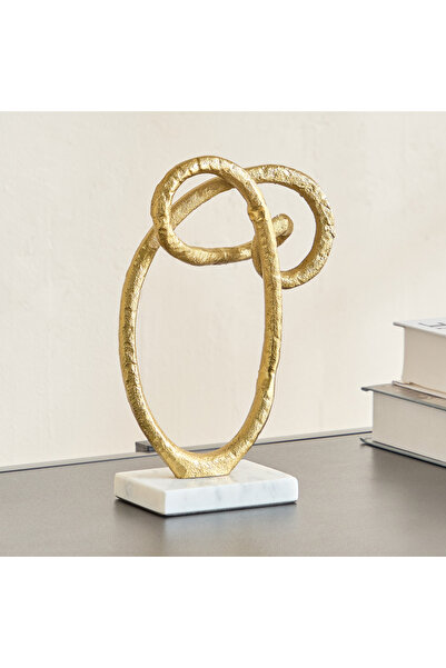 Home Box Stafford Liv Aluminium Knot Decor Accent with Marble Base - 15.5x6.5...